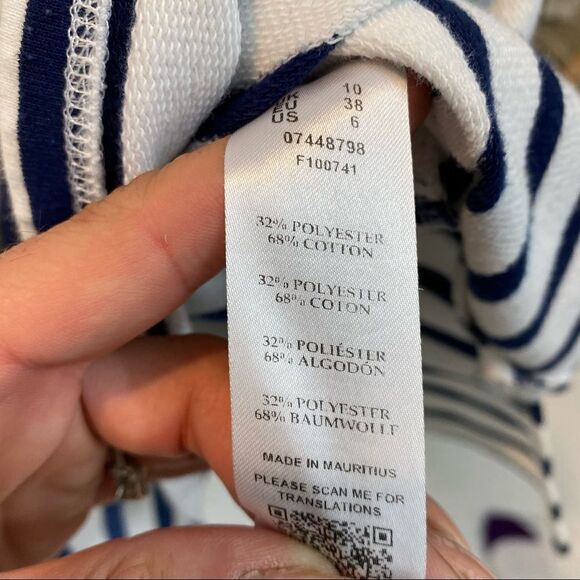 ASOS Oversized Navy and White Striped Long Sleeved Tee Shirt Dress Size 6 - Picture 10 of 11